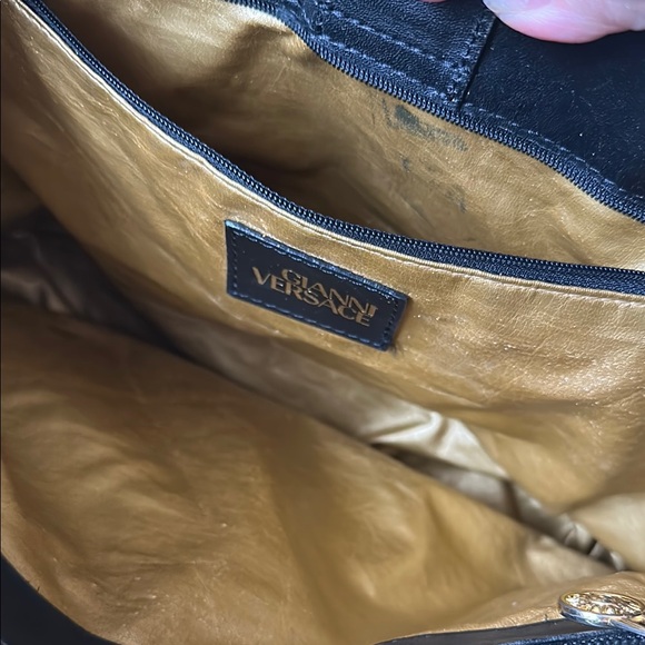 Versace Baroque Sunburst Black and Gold Tote Bag - Picture 13 of 17